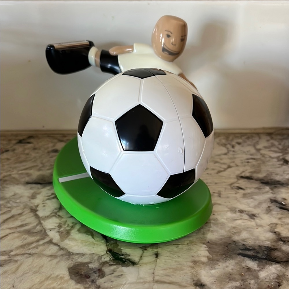 Scotch tape dispenser - ‘Soccer Player Figurine with Ball’
